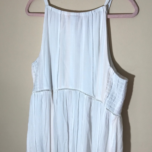 Torrid WHITE STRIPE GAUZE SHIRRED HEM MAXI DRESS - Picture 7 of 10